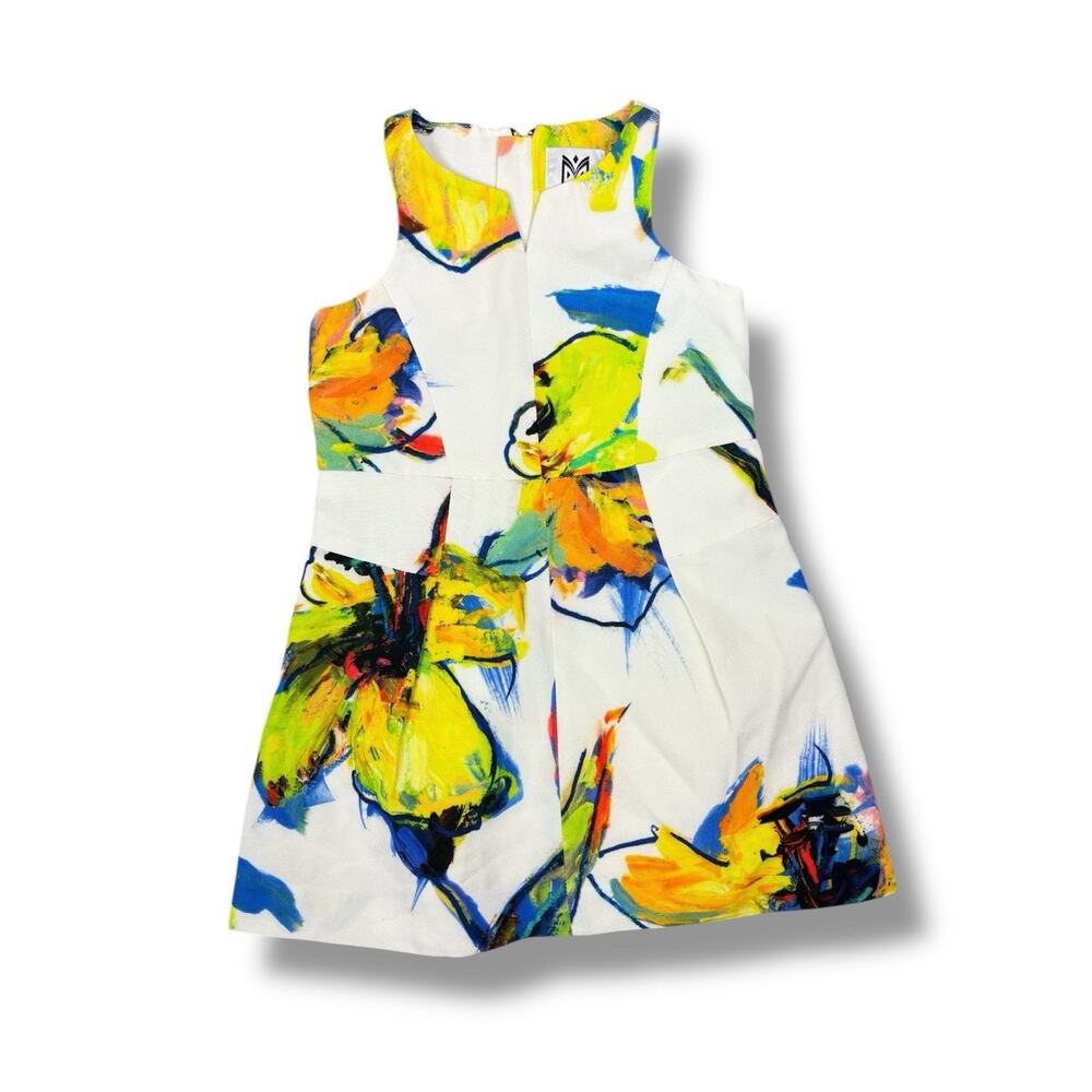Milly Minis Girls Dress Size 5 Floral Watercolor‎ Summer Colorful Vacation USA